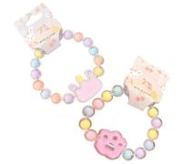 Tressify 2 braccialetti per ragazze, braccialetti con perline multicolore con zampa di gatto e corona in stile cartone animato, gioielli per costume da principessa
