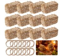 Tressify 24 mini balle di paglia e corde di iuta, accessori realistici per casa delle bambole da 6,9 cm, decorazioni per feste a tema occidentale, centrotavola da tavolo da cowboy per paesaggi in