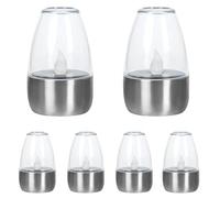 Tressify 6 candele solari in acciaio inox, luci da esterni con accensione e spegnimento automatico, senza fiamma, impermeabili, per giardino, patio, decorazione romantica
