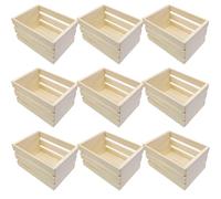 Tressify 9 mini cestini in legno di pino, impilabili, per artigianato e organizzazione, 12,4 x 8,9 x 7,1 cm