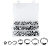 Tressify Acciaio inossidabile 304, Automotive per strumenti di montaggio a crimpare, anelli di serraggio continui, kit assortimento di morsetti per tubi a crimpare, pezzi 130 fascette stringitubo