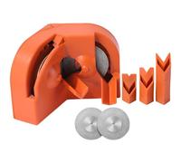 Tressify Affilatrice per punte da trapano con mole, alloggiamento in metallo e ABS, tre supporti, compatibile con trapano elettrico, portatile, multiuso, arancione