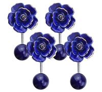 Tressify Appendiabiti a forma di fiore, ganci da parete, ad alta capacità di carico, ganci decorativi per sciarpe, borse, asciugamani, 4 ganci in ceramica per accappatoi per soggiorno, bagno, camera