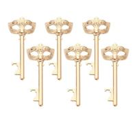 Tressify Apribottiglie a forma di chiave, 6 pezzi intagliati dettagliati, regalo di compleanno con maschera bomboniere, finitura lucida in lega di zinco, celebrazioni uniche per grandi