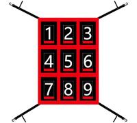 Tressify Baseball 9-Grid Hitting Aid, Strike Zone bersaglio di allenamento per softball, rete impermeabile pratica con sacco di sabbia di precisione regolabile, 49 x 70 cm, rosso e nero
