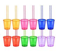 Tressify Bicchierini da liquore con collane, confezione da 36 pezzi per feste, perline in plastica colorata da appendere, per Natale, San Patrizio e Halloween