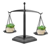 Tressify Bilancia decorativa in metallo anticato, scala nostalgica della giustizia per la casa, esposizione della torre dei gioielli, portacandele in stile fattoria