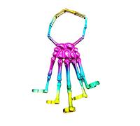 Tressify Braccialetto a mano di Halloween, braccialetto punk gotico con scheletro con anelli, catena elastica per mano, gioielli per cosplay, feste, spettacoli teatrali, attività di vacanza
