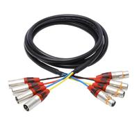 Tressify Cavo Xlr Snake a 4 canali con connettori maschio-femmina bilanciati, cavo audio da 10 Ft per mixer, sistema Pa, illuminazione dal vivo ed eventi audio