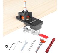 Tressify Cerniera nascosta con morsetto rapido, maschera per tagliare fori per cerniere, 35 mm/1,38 foro per cerniera scavo, strumento di posizionamento della cerniera regolabile per forare con