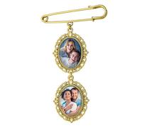 Tressify Ciondoli commemorativi personalizzati per matrimonio, eleganti spille in lega di zinco per bouquet fai da te, funerali e celebrazioni, spille commemorative senza tempo per fotografie care