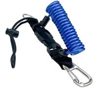 Tressify Cordino per immersioni subacquee, molla blu a spirale con filo in acciaio inossidabile, si estende fino a 122 cm, fibbia a sgancio rapido, anti-smarrimento per fotocamera subacquea, accessori