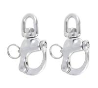 Tressify Due accessori hardware marini in acciaio inossidabile; portachiavi girevoli a sgancio rapido; tre punti quattro pollici girevole occhio Snap Grilli; clip a sgancio rapido