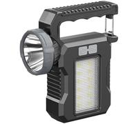 Tressify Faretto portatile ricaricabile portatile, torcia solare con luce rossa blu, luce da lavoro a 4 modalità, ricarica rapida di tipo C, faro luminoso da appendere per campeggio ed escursionismo