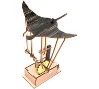 Tressify Kit automatico Manta Ray in legno, modello meccanico con ali sbattenti motorizzate, giocattolo bionico, ornamento da scrivania per ufficio e casa