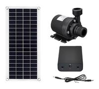 Tressify Kit pompa dell'acqua solare CC, 30 W 12 V, per fontana stagno, include pannello in silicone a cristallo singolo, scatola batteria, pompaggio senza spazzole, energia verde per uso esterno