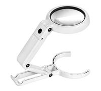 Tressify Lente d'ingrandimento portatile a LED con 8 LED, doppio ingrandimento 11X e 5X, ricaricabile, con supporto da tavolo pieghevole, ideale per francobolli e gemme