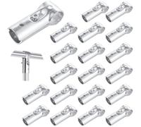 Tressify Morsetto per tubi in acciaio inossidabile zincato, 20 morsetti a T per guida a T per collegamento a catena, stendibiancheria, robusti connettori a T per tubi da 3/4 di pollice