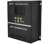 Tressify Regolatore di carica solare automatico 12V 24V 36V 48V 60A con Lcd, metallo nero 7.7 X 7.2 X 2.6 in, protezioni multiple