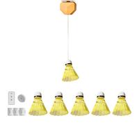 Tressify Set da 6 pezzi per allenamento di badminton, con telecomando automatico e regolazione dell'altezza, per allenamento per giocatore singolo, include 6 badminton antivento e 40 corde elastiche