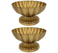 Tressify Set di 2 ciotole in metallo dorato a forma di zucca, vasi da fiori retrò per decorare la tavola, 7,4 x 9,9 cm, per feste, Natale, Halloween, matrimoni