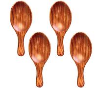 Tressify Set di 4 cucchiai dosatori in legno per cucina, 3,9 x 3,6 cm, per tè, caffè, spezie