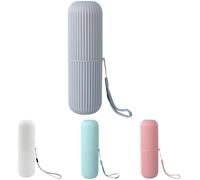 Tressify Set di 4 portaspazzolino da viaggio, tazze cilindriche portatili con texture a righe, design multiuso staccabile, regalo ideale per la doccia, disponibile nei colori rosa, verde, bianco e