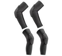 Tressify Set di ginocchiere e gomitiere da calcio per ragazzi, colore nero, con imbottitura in EVA traspirante, per ciclismo e corsa, taglia L
