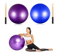 Tressify Set di palle da fitness da 66 cm con attrezzatura per batteria, include pompa e bastoncini da 90,7 g per aerobica, pilates, yoga, ginnastica in gravidanza