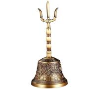 Tressify Spegnitoio per candele in ottone, design a tridente, con motivo inciso a otto immortali, set di tagliabordi e spegnitore, strumento decorativo per religiosi o uso domestico