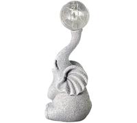 Tressify Statua a forma di elefante solare, statuetta con bolle illuminate a LED, decorazione da giardino in resina, da 20 cm, scultura carina per esterni, per patio, prato, cortile, veranda, regali