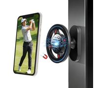 Tressify Supporto per telefono da golf cart con forte forza di attacco, accessori per carrello da golf in metallo con giunto a sfera a 360°, include 2 anelli, misura universale per dispositivi mobili