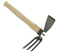 Tressify Zappa da giardino ergonomica con manico lungo: strumento di diserbo 2 in 1 con testa in acciaio al carbonio per la lavorazione e l'allentamento del suolo