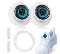 Tressora Confezione da 2 lacci automatici con filo metallico a sgancio rapido, lacci elastici per scarpe sportive, senza allacciatura, per scarpe sportive (bianco)