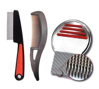 Tressora Pettine antiforfora in acciaio inox, 3 pezzi, pettine per rimuovere la forfora e alleviare la forfora, spazzola per capelli a denti cavi per massaggio del cuoio capelluto