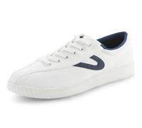 TRETORN Nyliteplus - Sneaker da Donna, in Pelle, con Lacci, Stile Casual, alla Moda, Classiche, Stile Vintage, Bianco Blu Marino., 9 UK