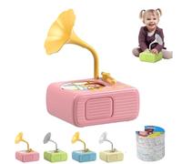 Tretregard Kids Phonograph, Early Education Phonograph Story Machine, with 96 Learning Cards and 8 Recording Cards, Improves Listening Skills, Audio Book Gift for Boys and Girls (Pink)