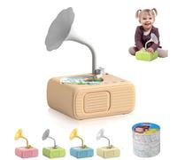 Tretregard Kids Phonograph, Early Education Phonograph Story Machine, with 96 Learning Cards and 8 Recording Cards, Improves Listening Skills, Audio Book Gift for Boys and Girls (Beige)