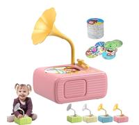 Tretregard Kids Phonograph, with 96 Learning Cards and 8 Recording Cards, Music Story Player Improves Listening Skill Audio Book Gift for Boys and Girls (Pink)