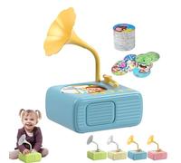 Tretregard Kids Phonograph, with 96 Learning Cards and 8 Recording Cards, Music Story Player Improves Listening Skill Audio Book Gift for Boys and Girls (Blue)
