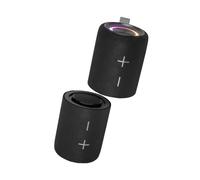 Trevi XSC 8A88 B Cassa Wireless Portatile 2x15W Stereo con Woofer Passivi, IPX5 Impermeabile, Lettore MP3 Micro SD, AUX-IN, Disco Light e Speaker Separabili, Nero