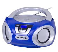 Trevi CMP 544 BT Stereo Portatile Wireless con Lettore CD, USB, AUX-IN, Boombox Compatto con Display LCD Retroilluminato e Doppia Alimentazione Rete/Batteria, Bianco