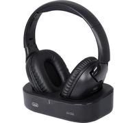 Trevi FRS 1490 RW Cuffia Wireless con Base di Ricarica, Audio RF 2,4 GHz fino a 20m, Ingresso Ottico e Jack 3,5 mm, Compatibile con Smartphone, Microfono Integrato, Spegnimento Automatico