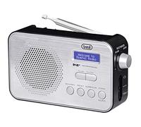 Trevi DAB 7F92 R Radio Portatile Digitale, Display Dot Matrix ad Alta Leggibilità, Orologio con 2 Sveglie Programmabili, Batteria Ricaricabile al Litio, Nero