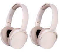 Trevi DJ 12E45 BT Cuffie Wireless con Microfono e Lettore MP3 Incorporati, Ingresso AUX-IN, con Archetto Pieghevole, Compatibili con Smartphone e PC, Autonomia 5-7 Ore, Ricarica in 1-2 Ore, Crema