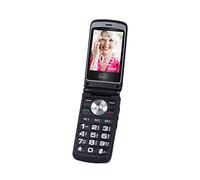 Trevi FLEX PLUS 65 Telefono per Anziani Tasti Grandi, Grande Display LCD 2.8", Cellulare per Anziani con Funzione SOS, Base di Ricarica, 8 Numeri Memorizzabili, Ripetizione Vocale dei Numeri Digitati