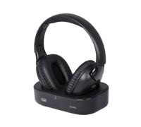 Trevi FRS 1490 RW Cuffia Wireless con Base di Ricarica, Audio RF 2,4 GHz fino a 20m, Ingresso Ottico e Jack 3,5 mm, Compatibile con Smartphone, Microfono Integrato, Spegnimento Automatico