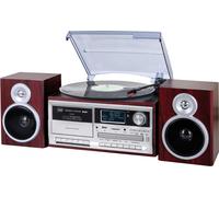 TREVI Giradischi 33/45/78 giri Bluetooth con Radio DAB Sistema stereo Potenza 25 watt colore Legno - TT 1072 DAB