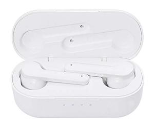 Trevi HMP 0H12E0701 AIR Cuffie Bluetooth con Microfono Incorporato e Comandi Touch, Leggere e Confortevoli, Custodia/Base di Ricarica, Batterie Ricaricabili al Litio, Bianco