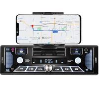 Trevi SCD 5602 BT Autoradio FM 40W con Supporto Estraibile per Smartphone Fino a 7", Funzione Audio Wireless e Conversazioni Vivavoce, Ingressi USB e AUX-IN, Display LCD e USB Fast Charge